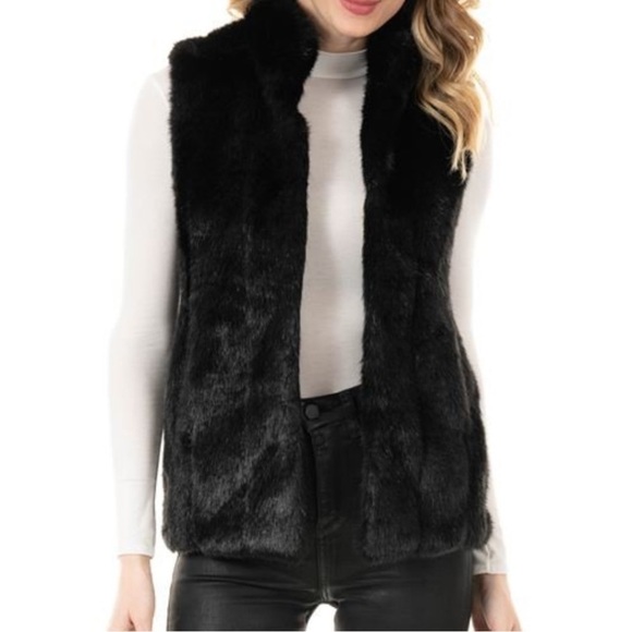 Vintage Black Genuine Fur Zip Vest Cozy Soft Quiet Luxury Sleeveless Size Large - Picture 1 of 11